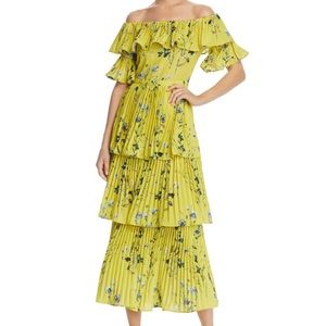 Pleated Tiered Floral Maxi Dress